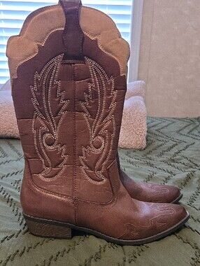Women's Brown Two-Tone Western Cowboy Boots